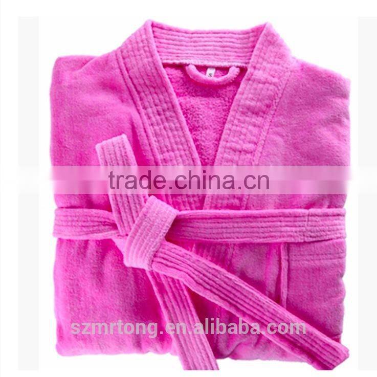 100% cotton white hotel terry towel bathrobe with personalized logo