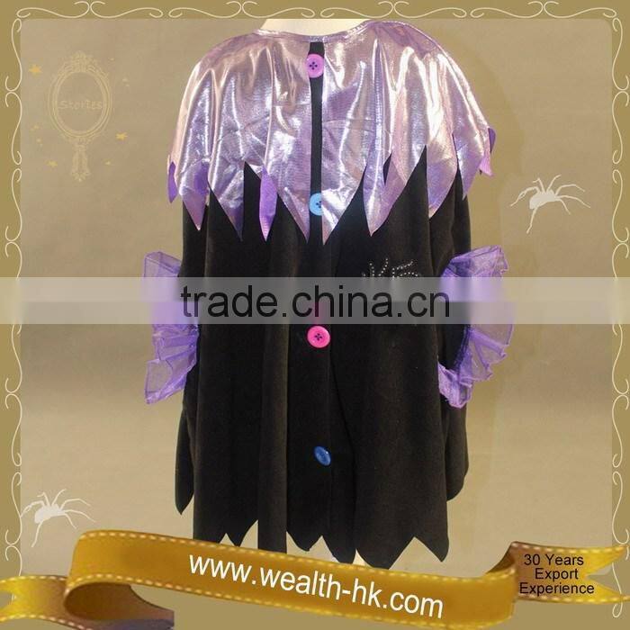 Sparkle Spider Girls Party Halloween Witch Cape