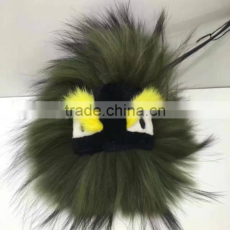 Promotional Raccoon Fur Key Chain For Car Key Ring in high quality
