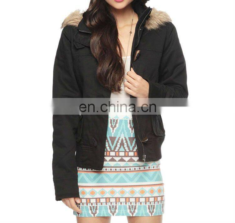 CHEFON Faux Fur Trim Utility Jacket CFJ052