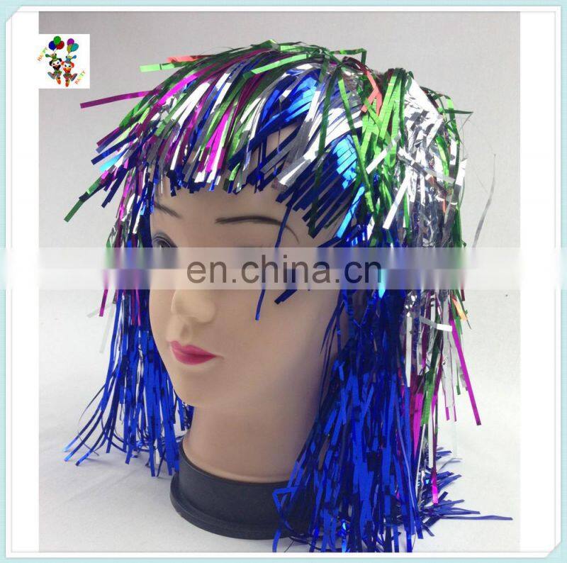 Cheap Carnival Party Unisex Short Mardi Gras Tinsel Wigs HPC-0055