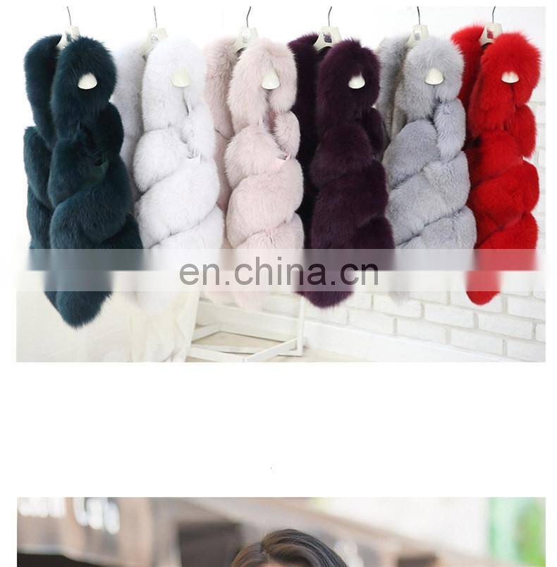 2016 Hot Selling Real Fox Fur Vest Women Natural Fur Vest Cute Spell Fox Fur Vest