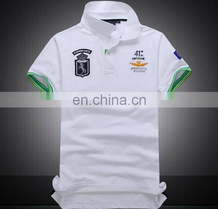2016 Apparel Sale Quality Custom Design Wholesale Short Sleeve Applique Embroidery Jacquard Rib Polo Shirt