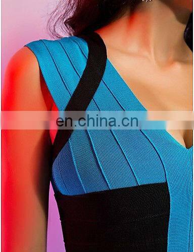 2016 discount low cut dress blue prom dress for dancing