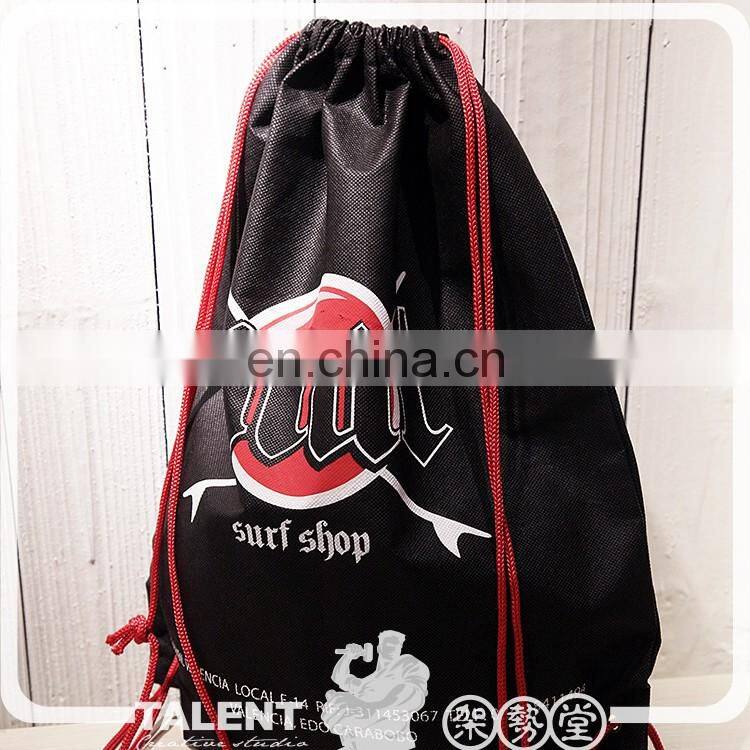 Custom embroidery logo Cloth Drawing string Bag For Promotion