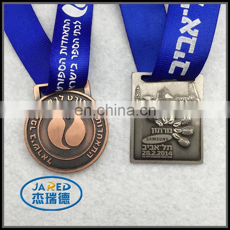 Custom cheap metal sports souvenir medal with ribbon