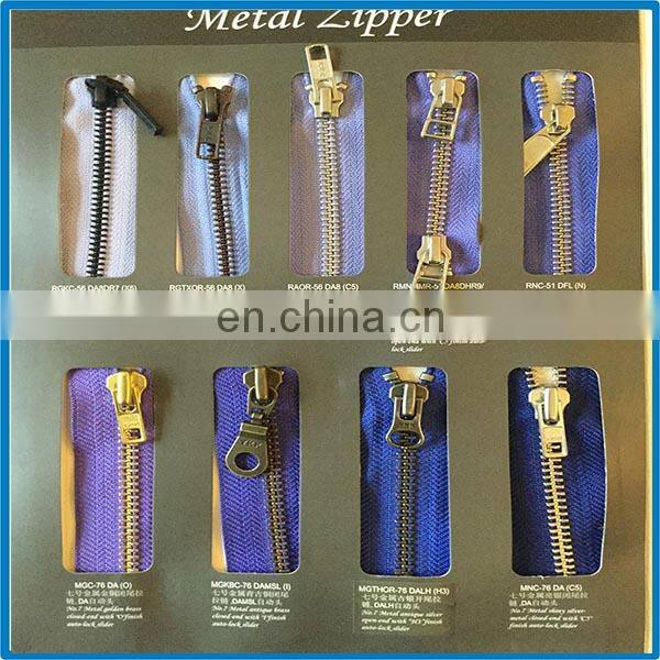 Hot sale teeth open-end colorful metal zippers custom fashion zipper for clothes accessories
