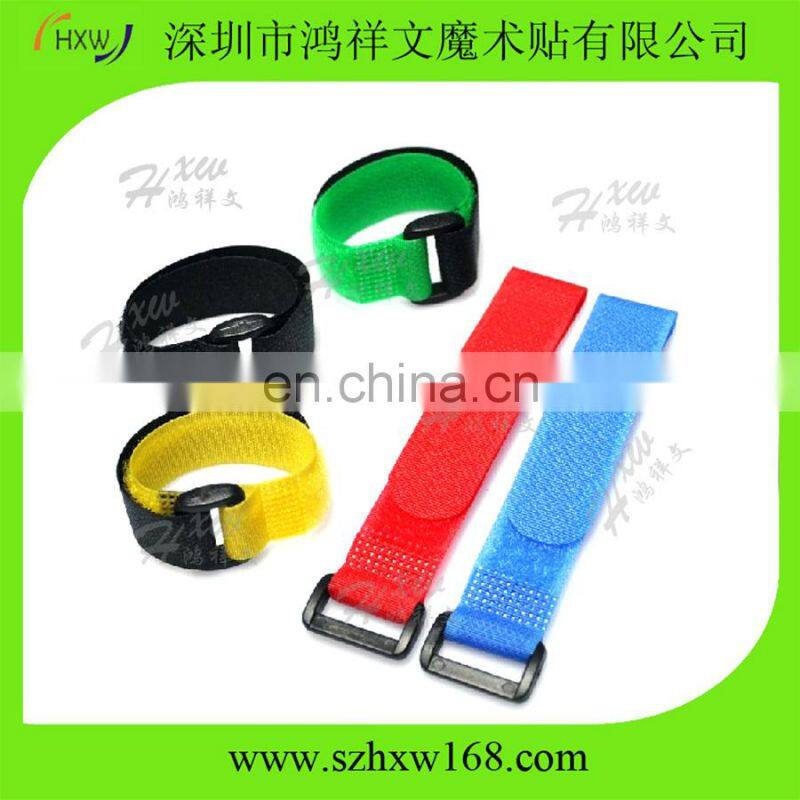custom adjustable hook loop cable tie with buckle