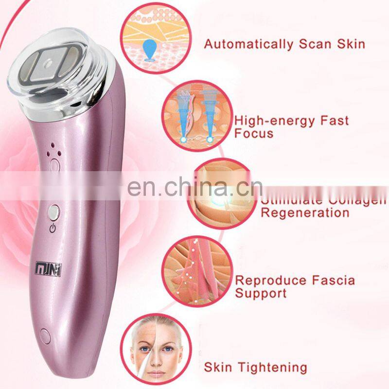 Mini HIFU Facial Machine RF Face Lifting LED Skin Rejuvenation Ultrasonic Device Effects Facial Skin Care Machine