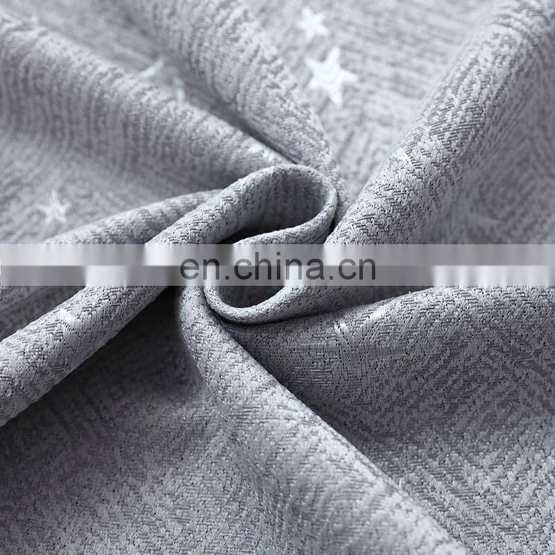 Thick cotton and linen customized star design jacquard curtains blackout