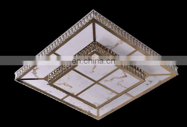 Personality led lamp crystal ceiling lamp square stainless steel wire cutting led crystal lamp creative lighting