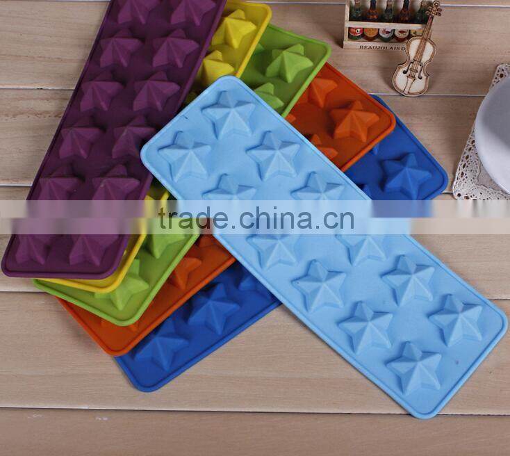 12 star shape silicone cake chocolate ice tray mold