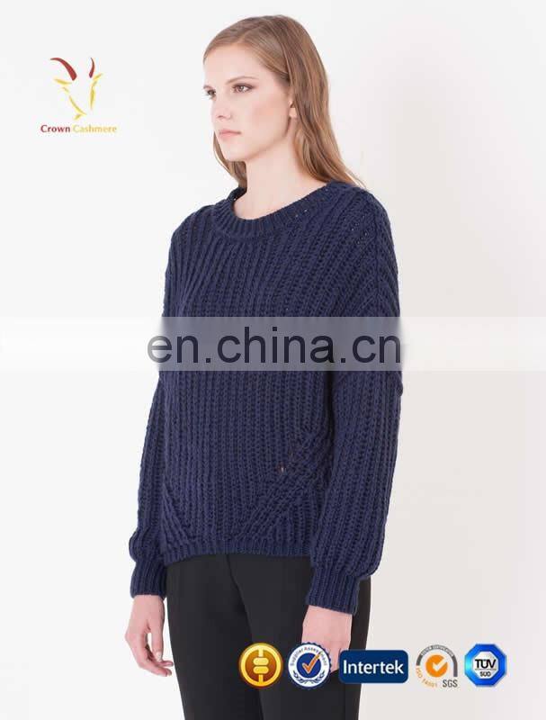 Thick 5GG Knitted Women Pullover Sweater Fashion Knitwear
