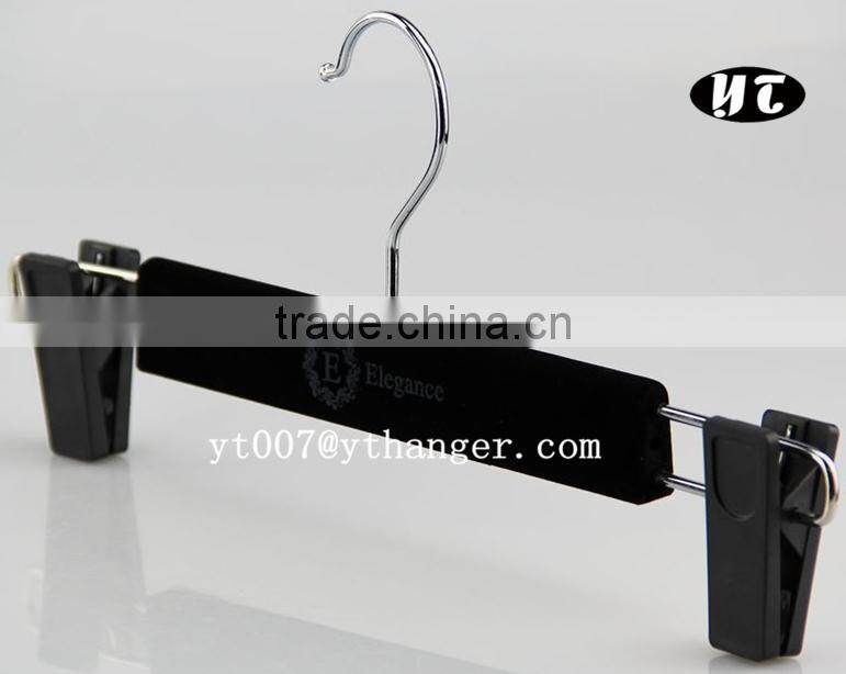 Flocked hanger,velvet coated hanger and pants hanger with clamp