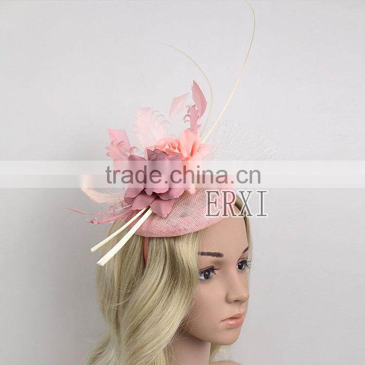 Handmade Fashion Design Sinamay Fabric Hat/Chuch Fascinator Hat For Ladies Manufacturer
