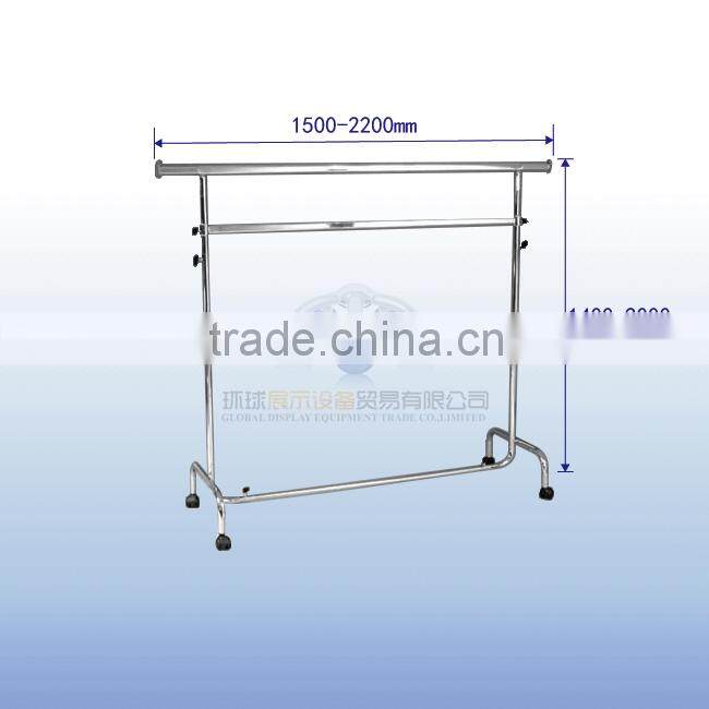 Removable heavy duty metal chrome salesman rack for clothes rack