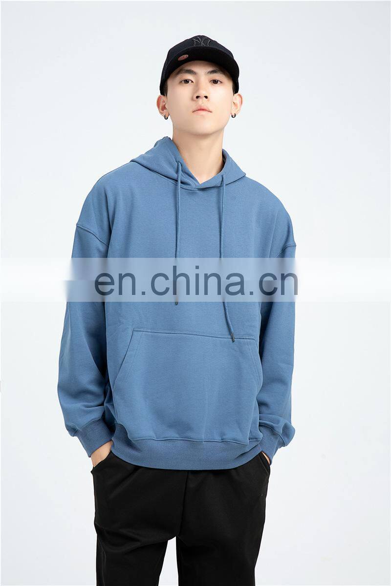Wholesale Plain logo  Organic Cotton Men's Sweatshirt Blank Fleece Oversized Custom Unisex Men Hoodies
