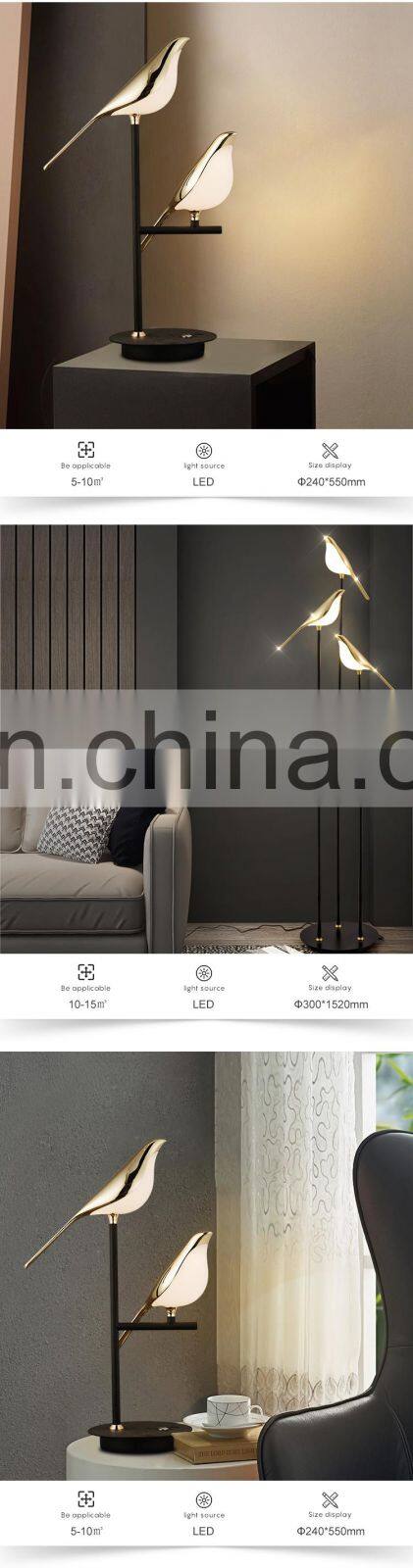 New Listed Indoor Decoration Aluminum Acrylic Reading Room Bedside Modern Black Gold LED Table Light