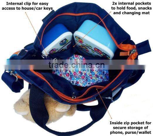 Popular Diaper bags mummy baby bag with Changing Mat & Bottle Bag