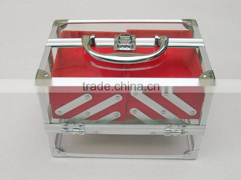 2013 new design acrylic carry case makeup box sample carry case