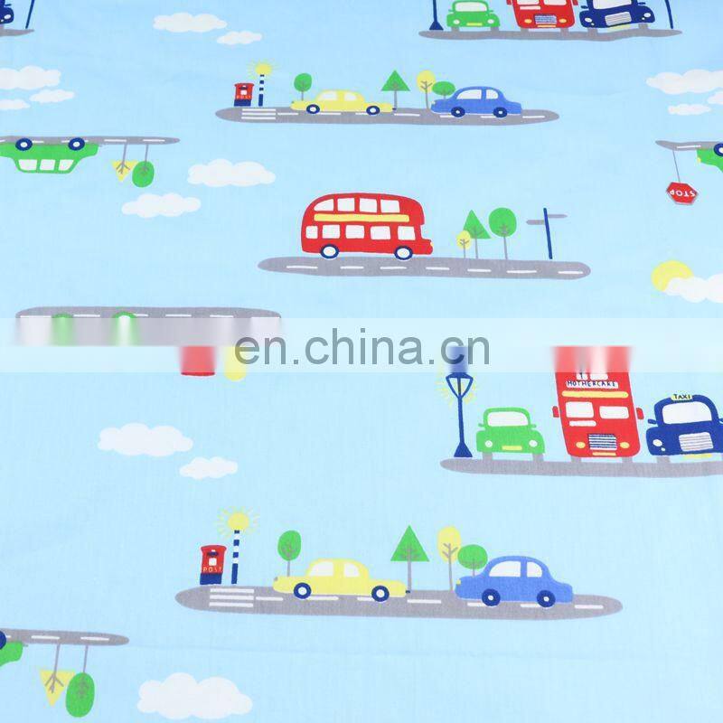 Cartoon car printed fabric kindergarten baby bed twill children's quilt cover cotton fabric