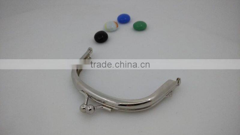 Best sale sliver double metal coin bag purse clip for clutch bag bags handbag wholesale blibaba