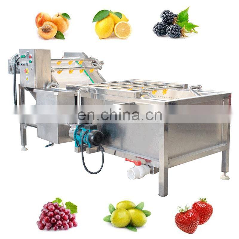 Easy Clean SUS304 Industrial Spray Air Bubble Rotary Vegetable Washer Fruit Washing Machine