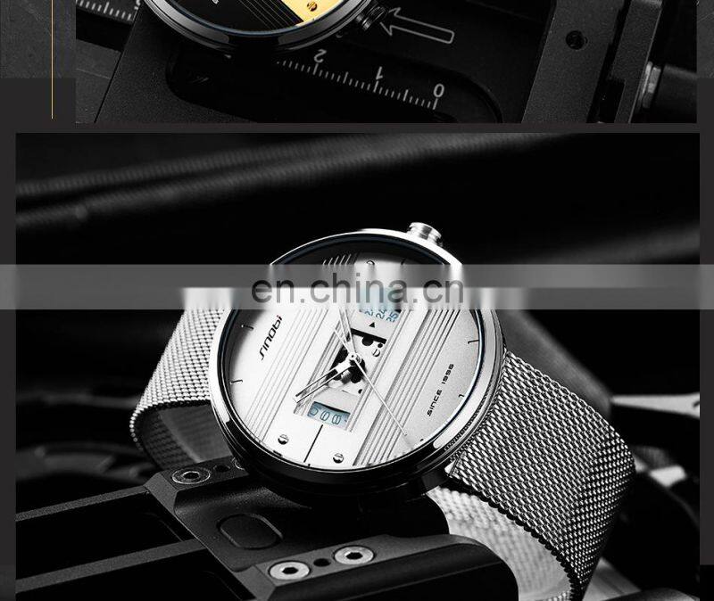 SINOBI Masculinity Business Stylish Wristwatchs Delicate Hollow Pointer Watchs Wristwatches Men S9825G-D