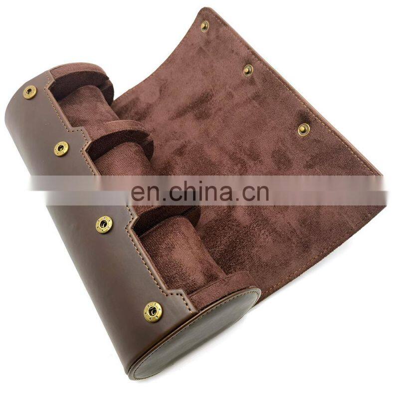 Luxury Watch Roll Box 1/2/3 Slots Crazy Horse Leather Watch Case Holder For Men Women Watches Organizer Display