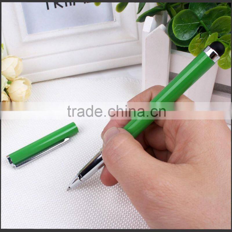 School supplies metal body colorful ballpoint pen with stylus