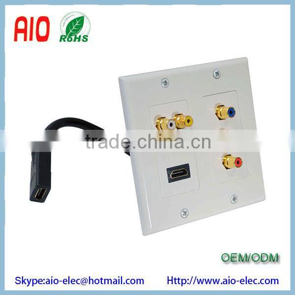 HDMI RGB RCA Connector female Component Combo Wall Plate