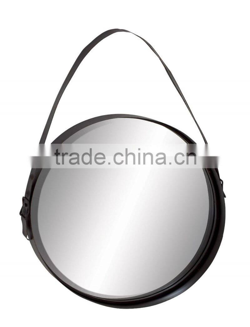 modern metal framed round shaped wall hanging decorative bathroom mirror