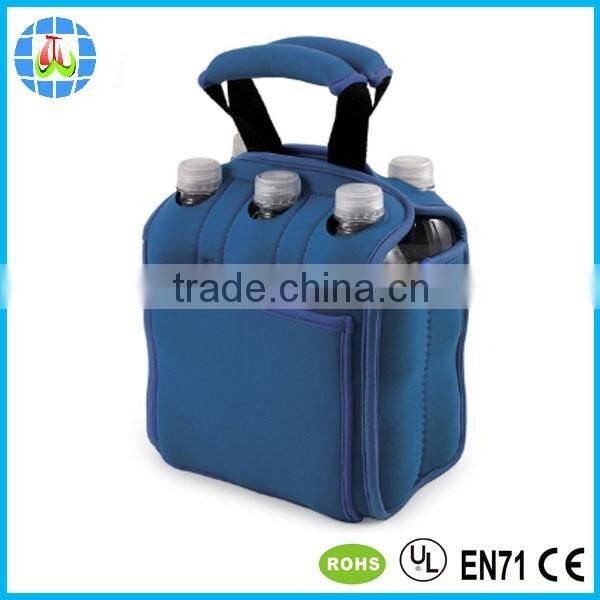 black insulated neoprene two bottle wine tote with factory price