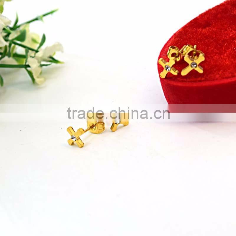 cross 2 gram gold beautiful designed earrings