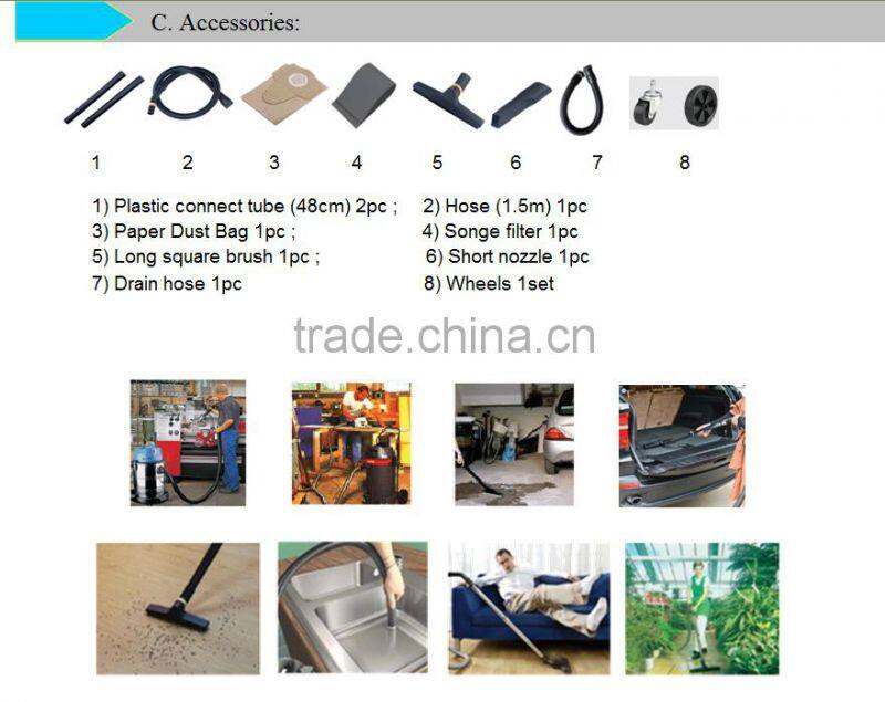 household dry and wet 3 in 1 electric hotel car industrial vacuum cleaner