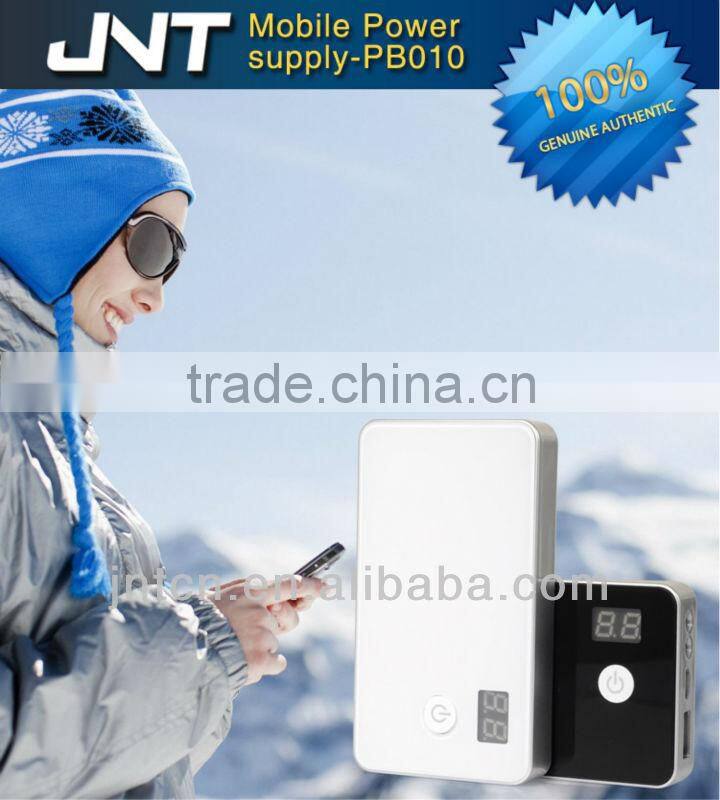 OEM High capacity mini mobile power bank with two LED flashlight+Digital Display screen Power Indicator design ,PB010