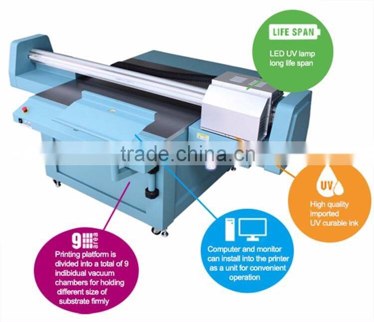 Galaxy UD-1312UFC 1.3x1.2m dx5 head wide format uv flatbed printer glass printing machine