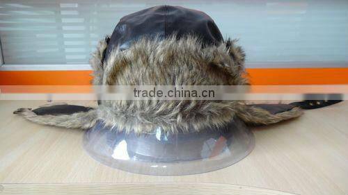 fake fur custom leather trapper hat winter