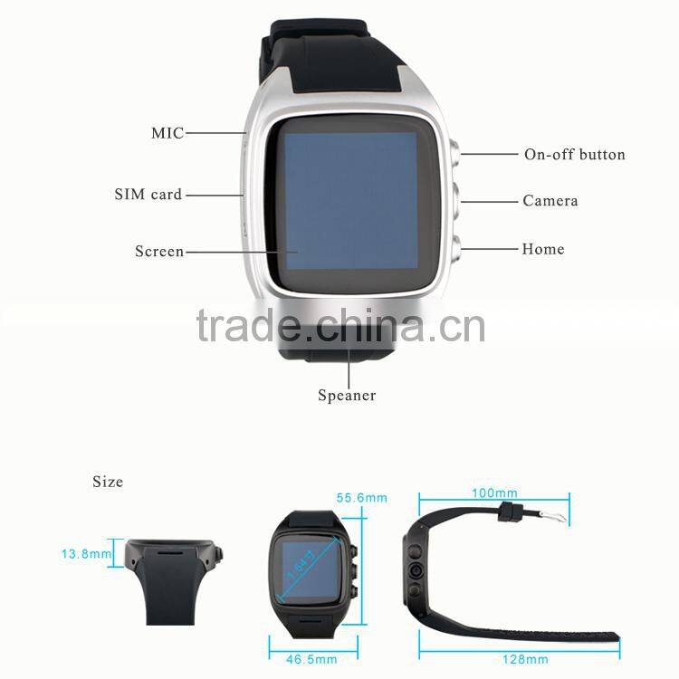 2015 3G Android 4.4 internet watch phone with WIFI+Bluetooth wristwatch, internet watch phone