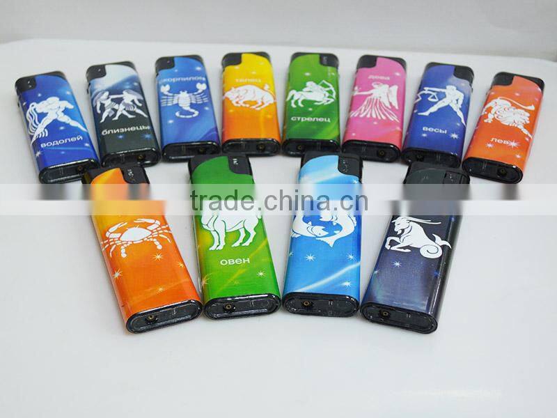 yiwu good quality custom made wrap picture electric flame cigarette lighter