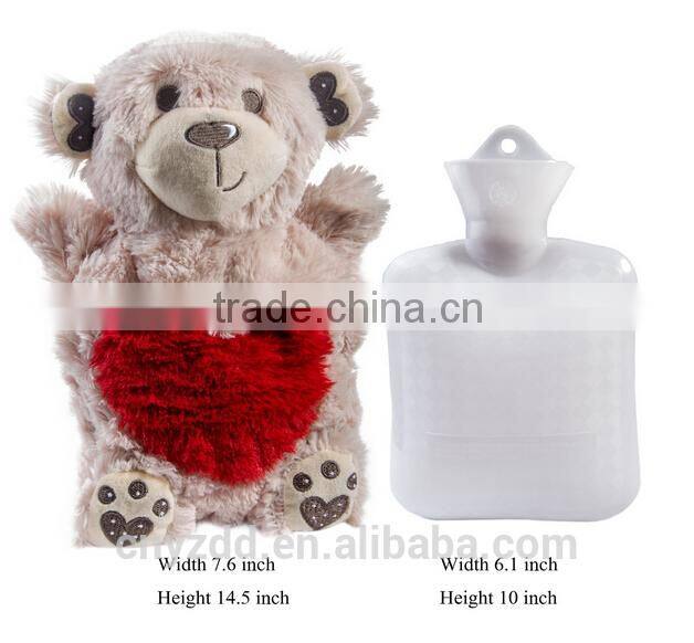 plush bear cover for hot water rubber bottle /Stuffed bear cover for hot water bottle