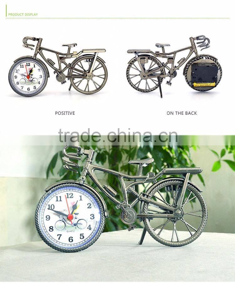 fashion styple bicycle shape desk clock bicycle alarm time clock retro table clock