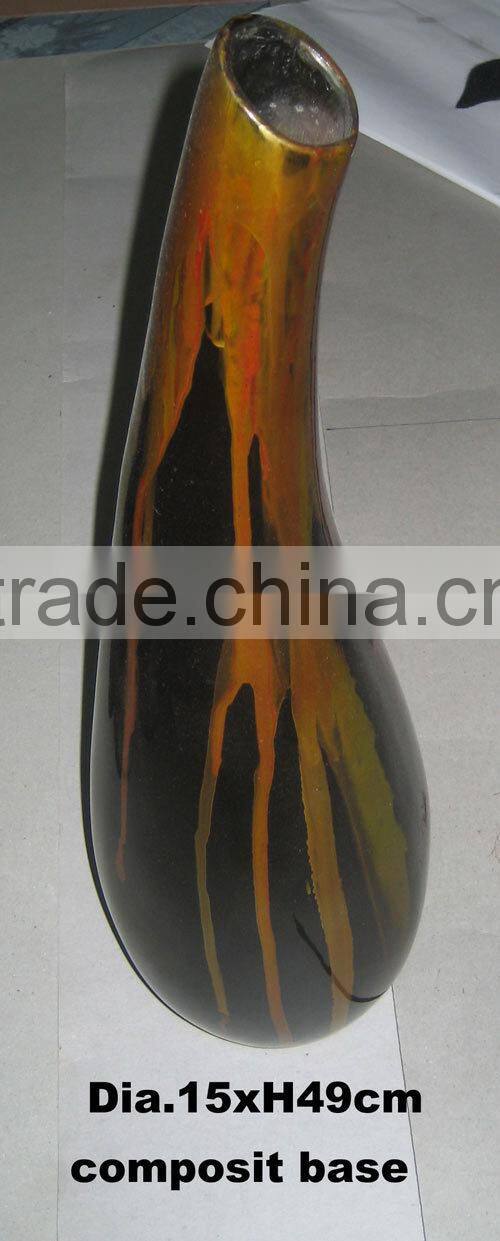 a 15XH49cm round Vietnam lacquer flower vase