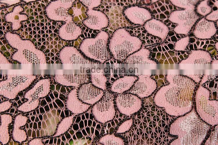 wholeale cheap high quality pink cord lace fabric top quality for sale
