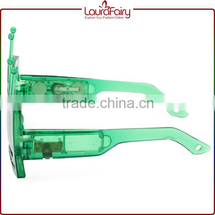 Laura Fairy Wenzhou Cute Kid'S Crazy Party Funny Green TV Shaped LED Sunglasses
