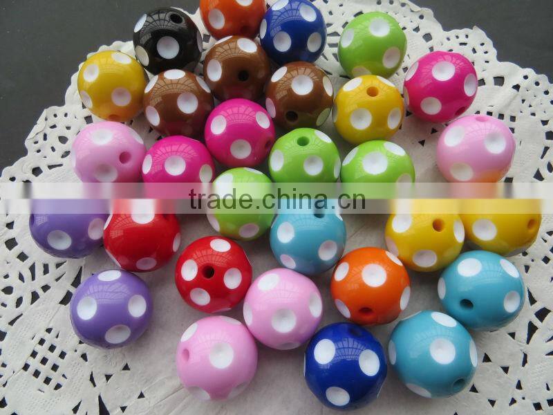 Newest Halloween Mixed Colorful color polka dot acrylic resin chunky beads for jewerly making !