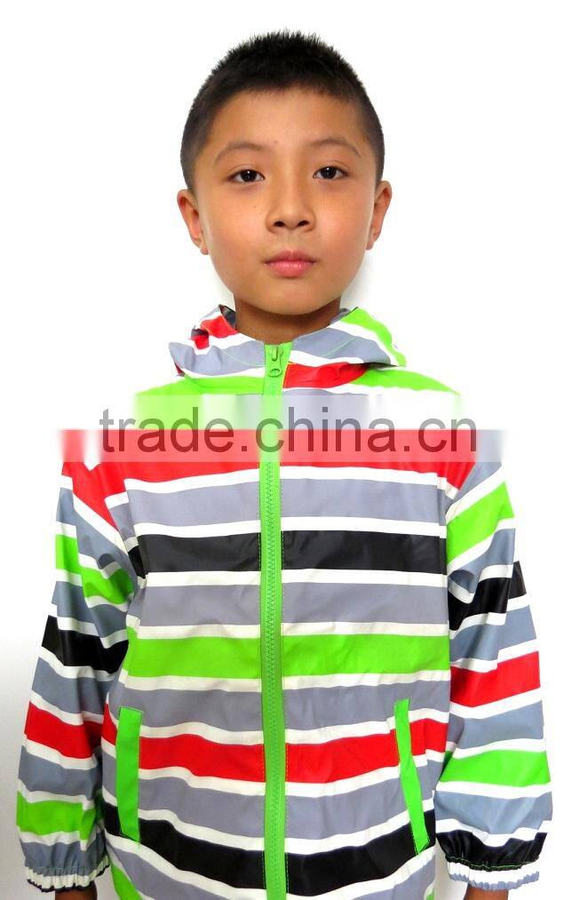 PU kids print jacket