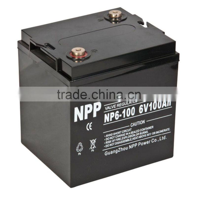 6v100ah Gel rechargeable solar for sunlight