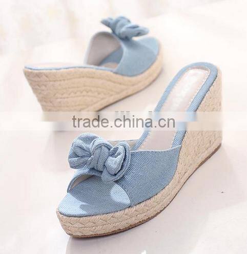 2014 New style fashion women wedge summer slipper