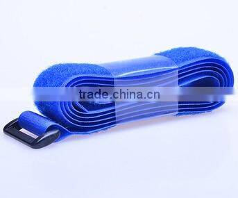 adjustable cable strap hook and loop with plastic buckle